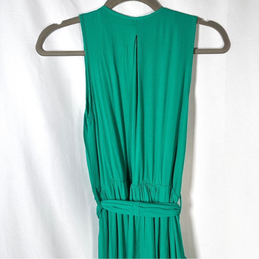 ee:some Emerald Green Wrap Maxi Dress Sleeveless Slit Womens M Wedding Guest - Picture 13 of 15